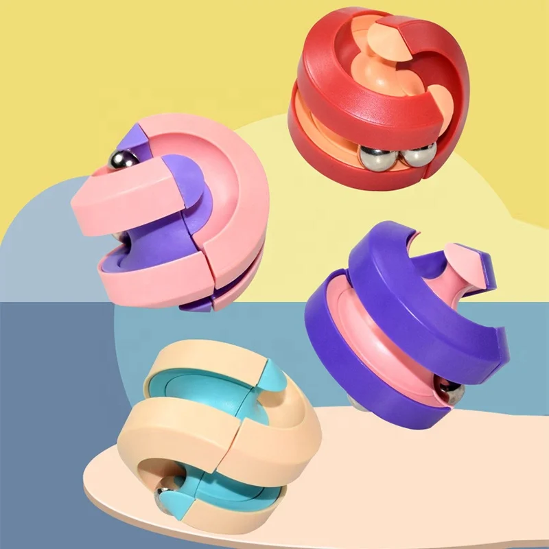 Amazon Hot Selling Fidget Toys Fingertips Spinner 3 Beads Magnetic Bead Orbit Creative Toys