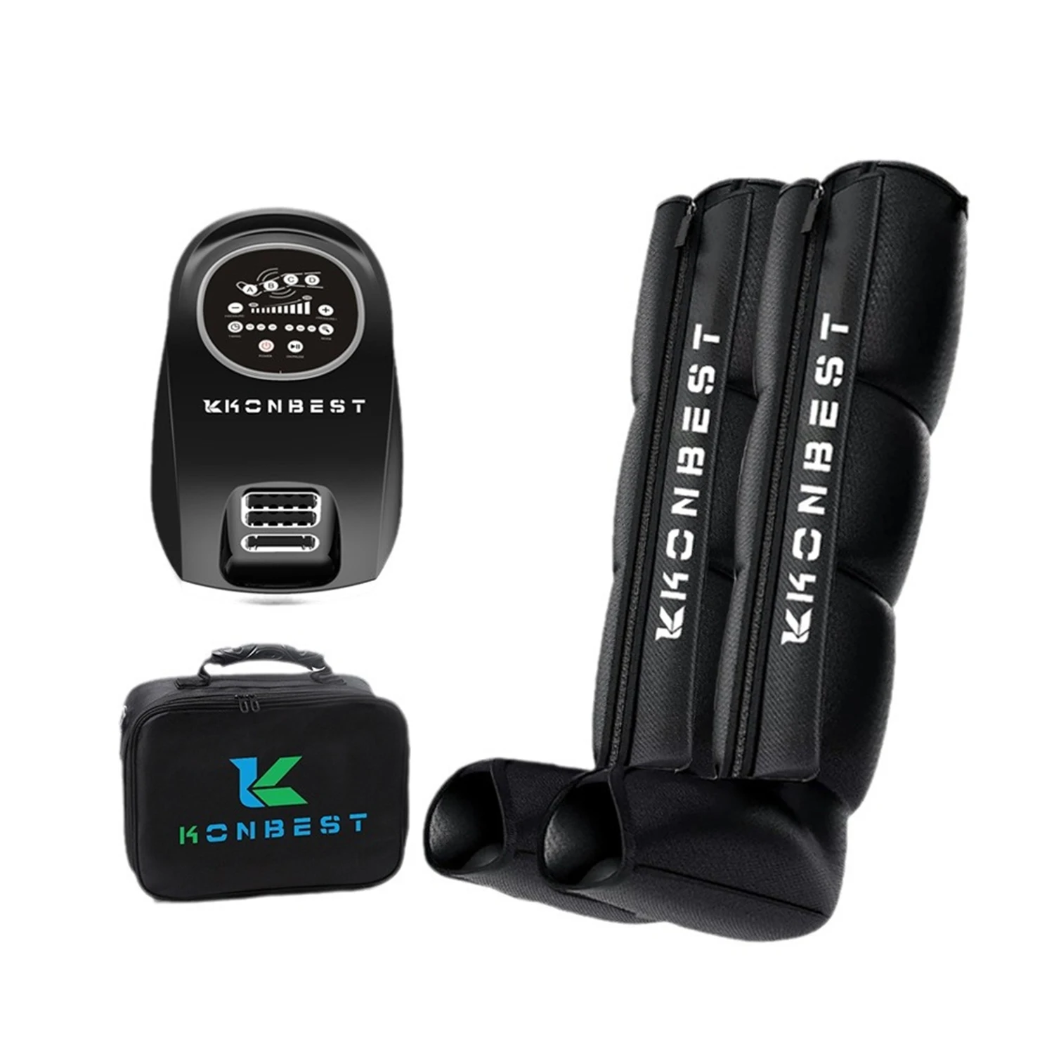 Black New Design Professional Air Recovery Compression Boots  Foot Massager Machine Li-ion Battery Booster Leg pressotherapy