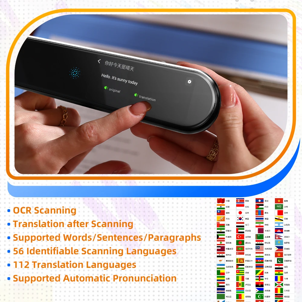 Arabic Translation Scanning Pen Portable Smart Translator with Touch Screen support 112 languages for Language Learning