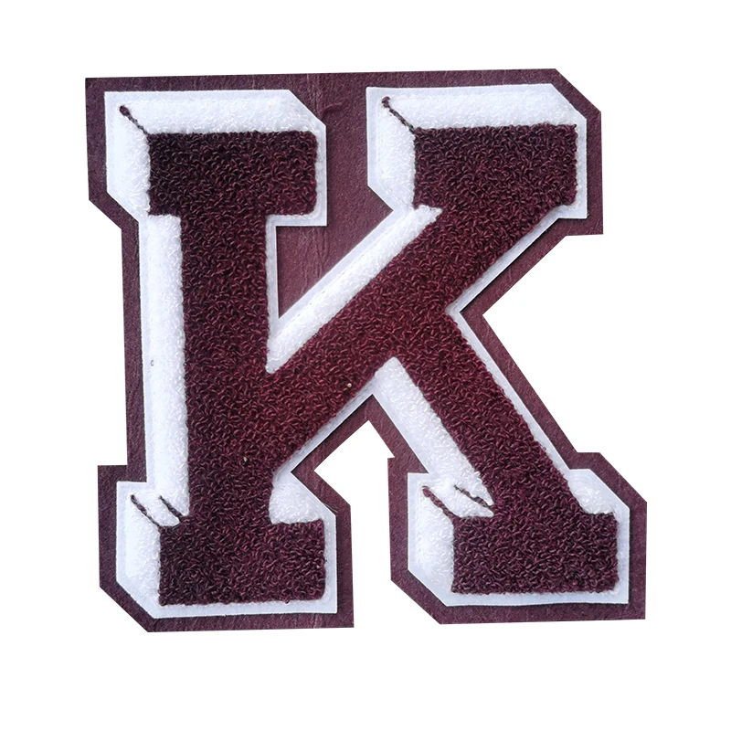 
Wholesale custom letters embroidery chenille patches letters K no minimum 