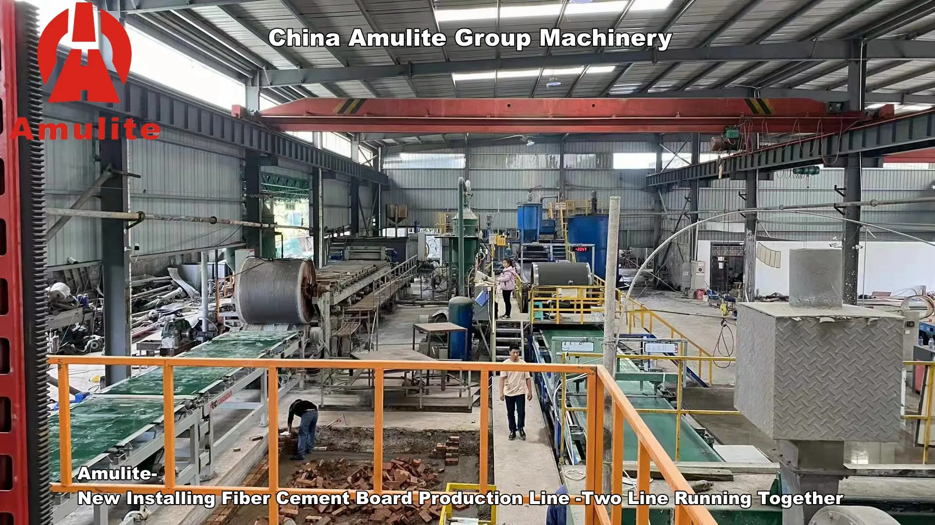 China Amulite Manufacture Flow-On Slurry Sheet Forming Process fiber cement board/calcium silicate board production line
