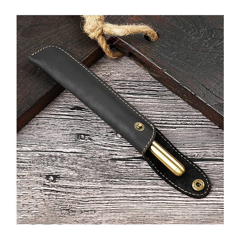 Customized Logo PU Leather Single Fountain Pen Case Organizer Protective Cover Sleeve Pen Pouch for Stylus Touch