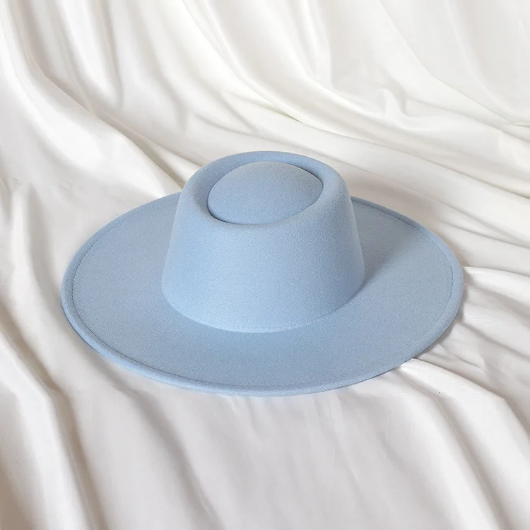 Wholesale custom 2022 Fashion Women And Men Fedora Hats 9.5 cm Wide Brim Round Top Vintage Jazz Fedora Hats