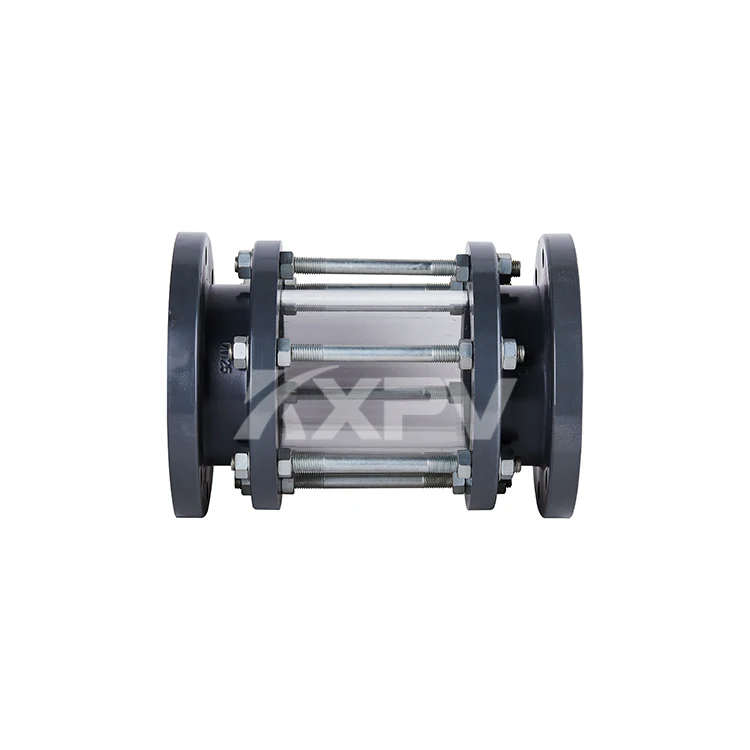 Round borosilicate sturable tubular observation flow indicator liquid oil flange plastic UPVC sight glass