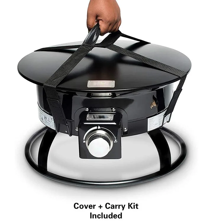 YASN 19 Inch Outdoor Camping Portable Gas Fire Pit Propane Gas Fire Pit round Portable Iron Gas Fire Pit