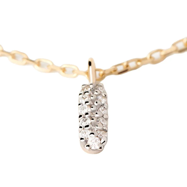 FirstMadam Fine Jewelry Smile Design 18K Gold Necklace Lab Diamond Pendant Necklace for Women