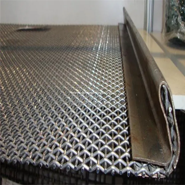 Manganese crimped crusher vibrating Mesh/Stone Crusher Vibrating Screen Mesh/Hooked Crimped Vibrating Mesh Mine Sieving Mesh