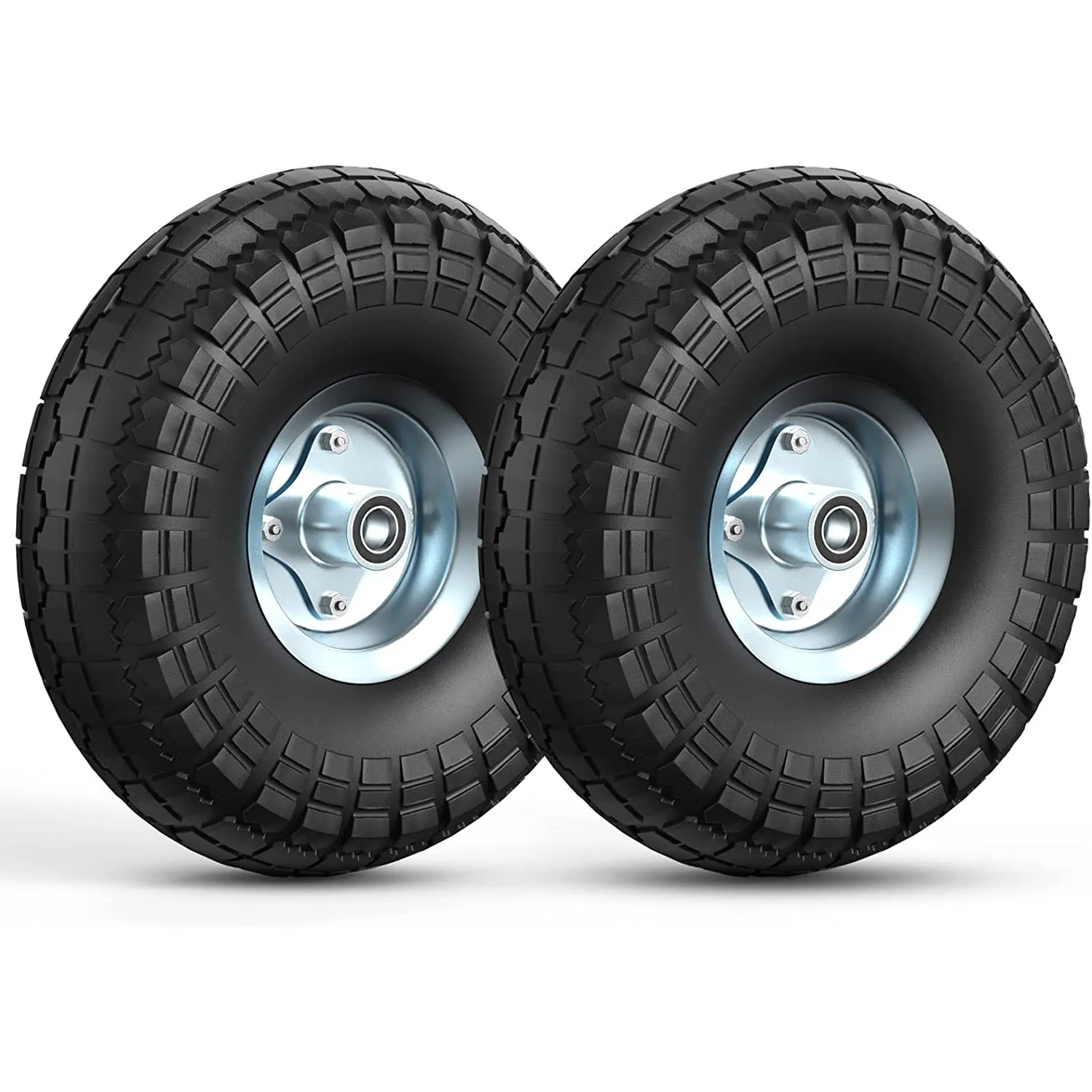 HKT1127 тележка для ручного грузовика, цельная шина 4,10/3,50-4, сверхпрочная замена, 10 дюймов, плоские Бесплатные сменные колеса