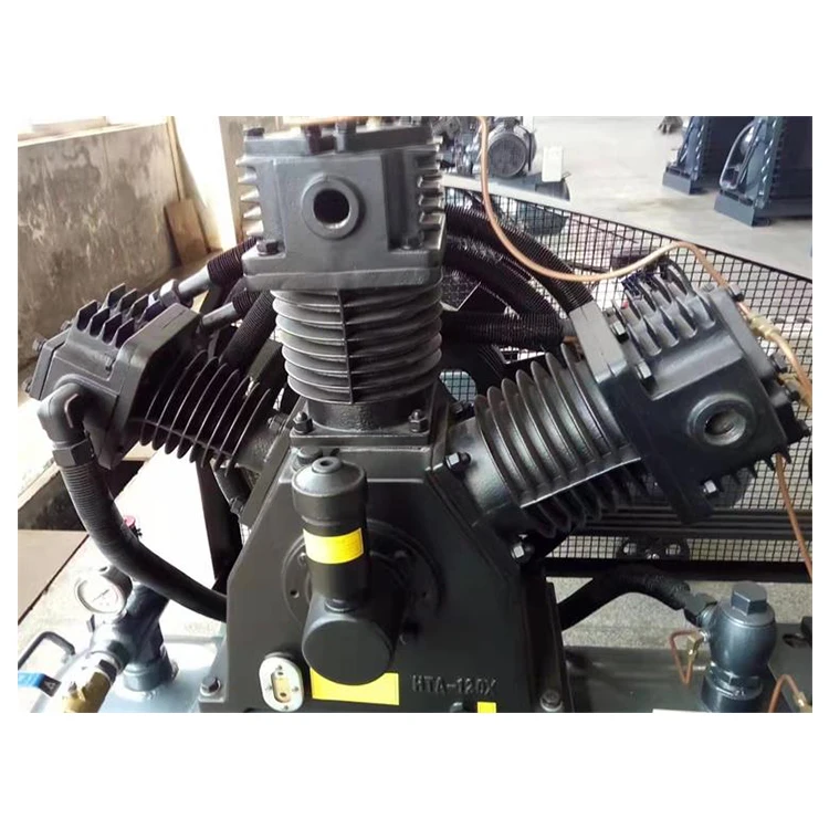 Three cylinder 30bar  medium-pressure  two stages compression piston air compressor for PET bottle blowing