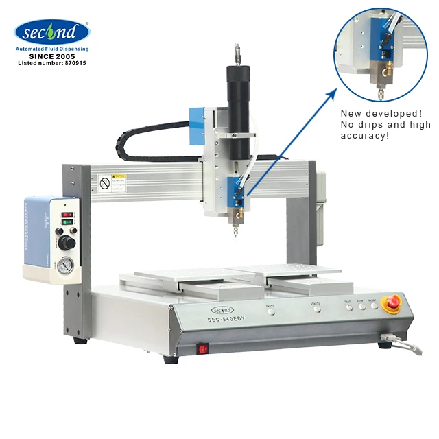 LCD Bonding 3Draw back vlaves and 2Y axis Desktop Automatic Doming sticker Dispensing Robot Machine SEC-540EDY