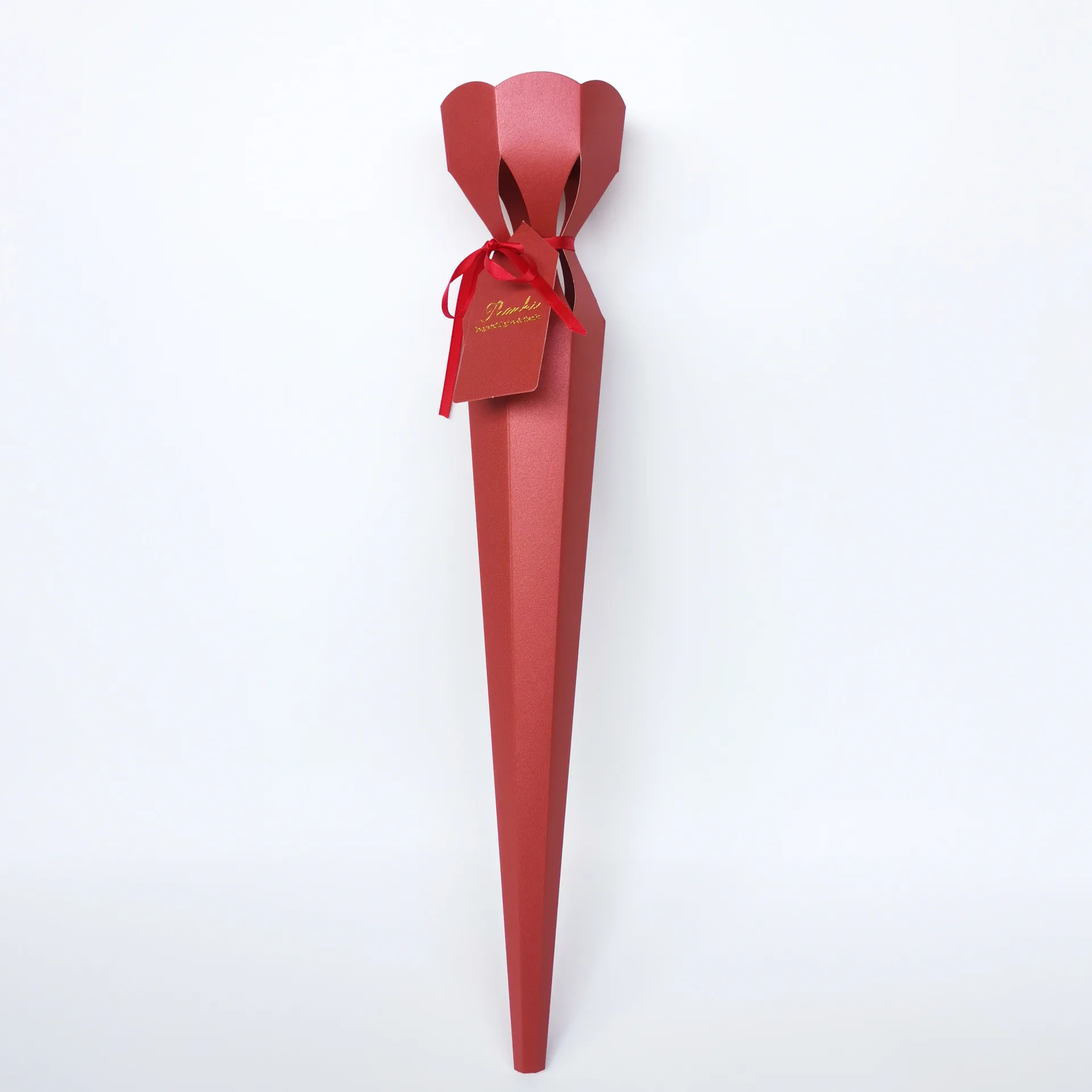 Wholesale Luxury Paper soap Flower Arrangements Display Card Customized Fresh Flower Portable Gift Single Flower Packaging