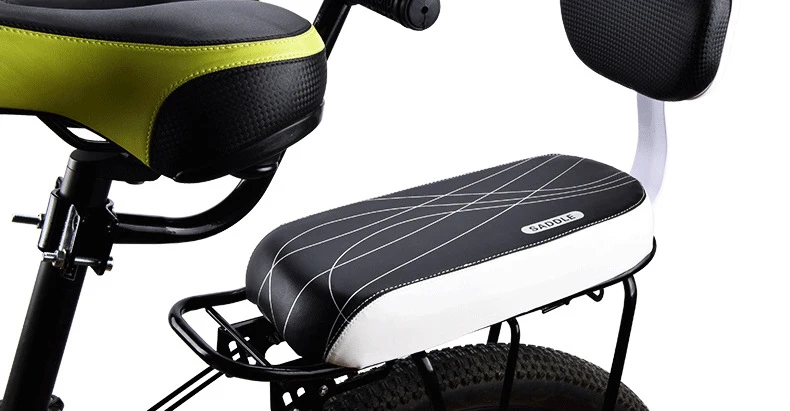 Bicycle Back Seat MTB PU Leather Soft Cushion Rear Rack Seat Children Seat with Back Rest