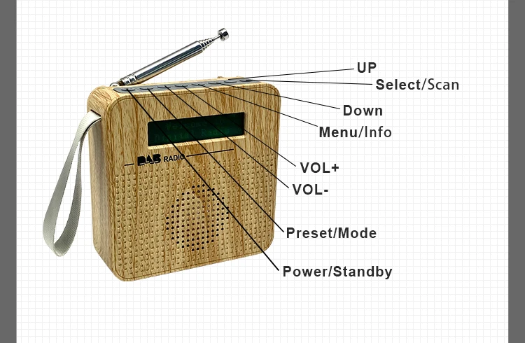 
New Style Portable DAB /DAB+ digital Clock radio with BT and big rechargeable battery 