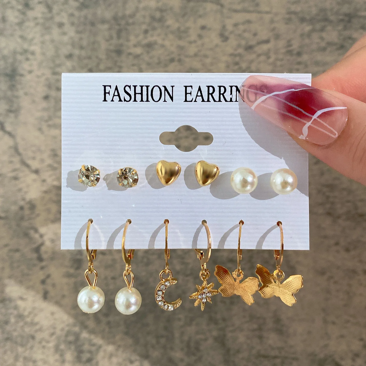 Korean Wholesale Statement Pearl Diamond Hoop Earrings Set 2023 Trend Set of Earrings Jewelry For Women