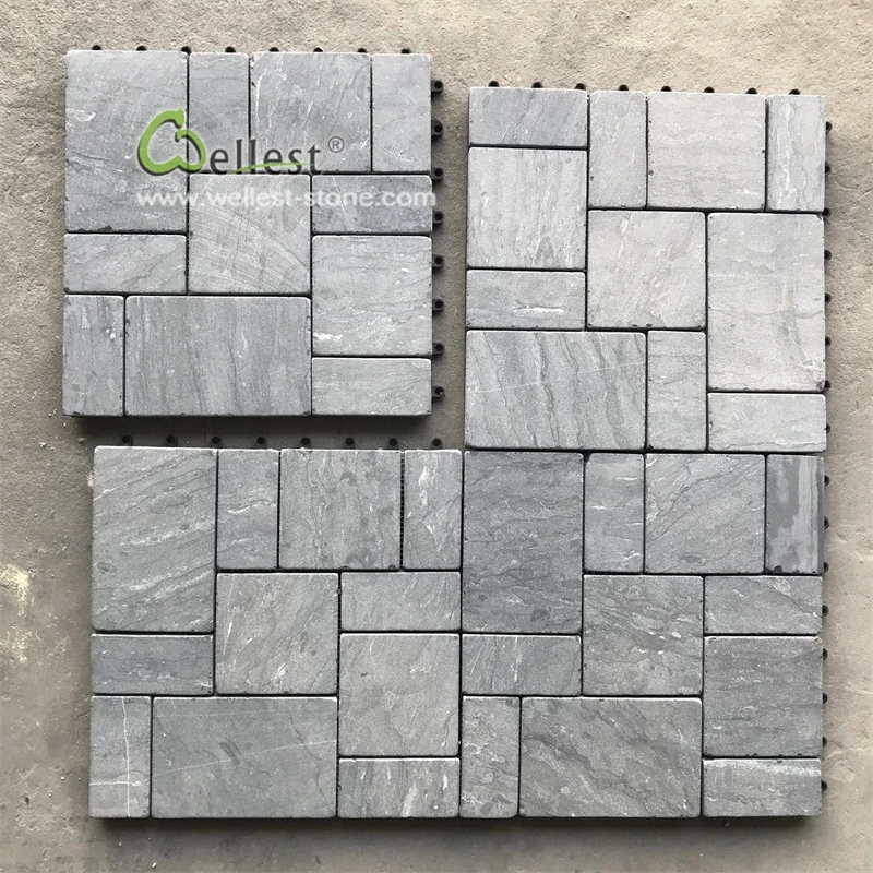 China Installation cost save Tap-and-go french pattern limestone paver