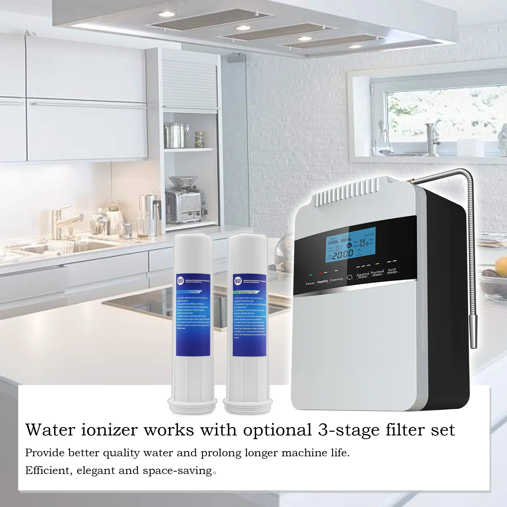 EHM elegant household alkaline water ionizer machine with wide pH range 2.8-11.2