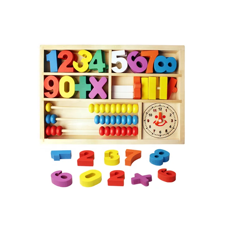 Children early educational intelligent learning baby montessori beads math counting wooden abacus toy for kids