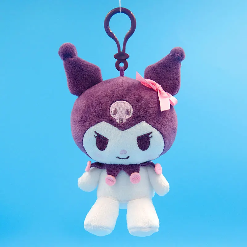 Custom New KT cat Plush Keychains Classic Designs Kuromi Melody Soft Plush Cartoon Keychain Toys For Girls