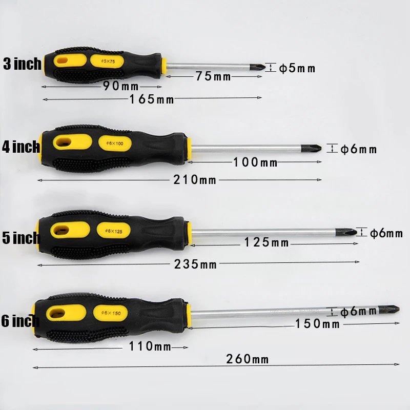 Industrial hardware custom screw driver portable pocket mini flat slotted phillips magnetic screwdriver set hand tool