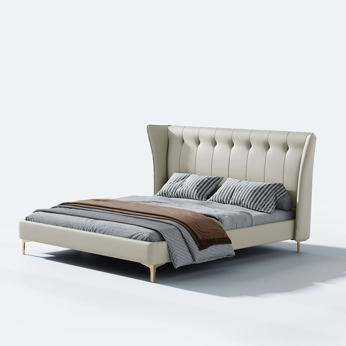 Simple design bedroom king size beds modern master room leather bed furniture new arrival hotel bed king size high quality