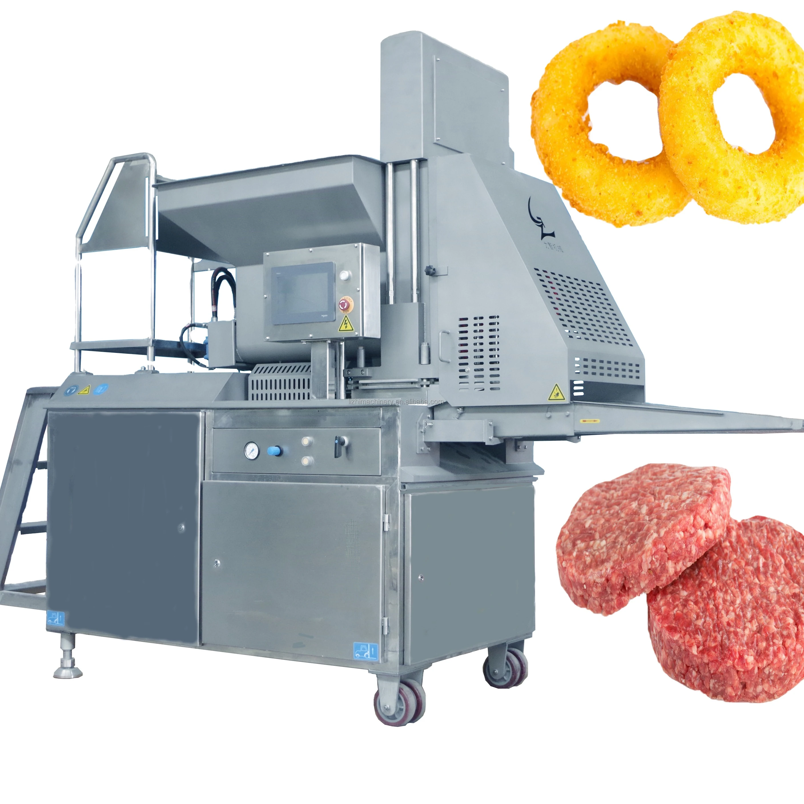 Frozen onion rings burger patty meat cutlets  forming making extrusion machine  onion rings making production line
