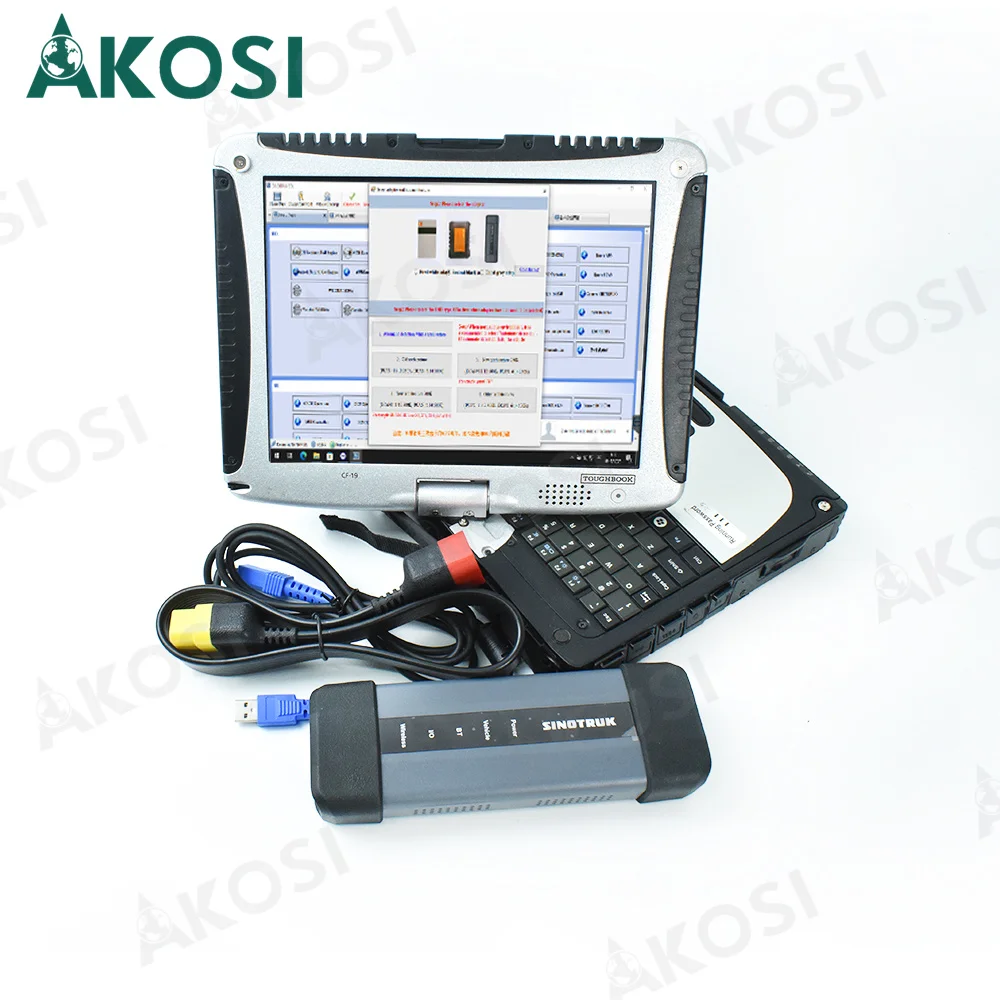 Ноутбук CF19 + для Sinotruk HOWO SHACMAN WeiCha OBD дизель A7/T7H/Sitrak/Hohan сканер грузовиков диагностический инструмент