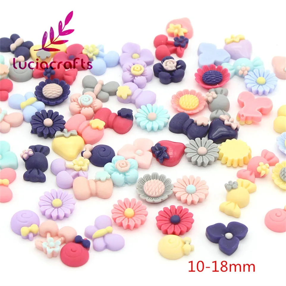 Random Series Diy Crafts Multi options Random Mix Colors shape Flatback Cabochon Mobile Phone Beauty Resin Flower