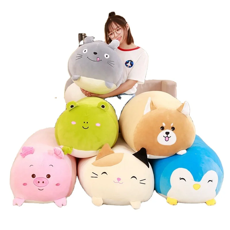 30CM Soft Animal Cartoon Pillow Cushion Cute Fat Dog Cat Totoro Penguin Pig Frog Plush Toy Stuffed Pet Toy