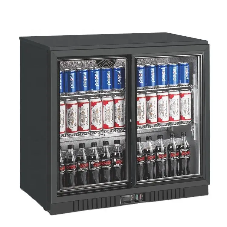 Custom Commercial Black 208l Small Mini Cooler Glass Door Display Fridge