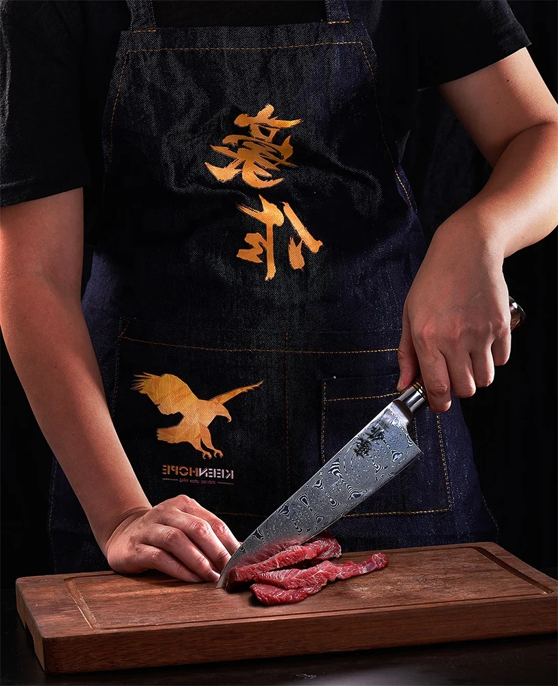 Stunning 67 Layers Damascus Steel VG10 Chef Knife 8 Inch Japanese Chef Knife Resin White Shadow Burl Wooden Handle