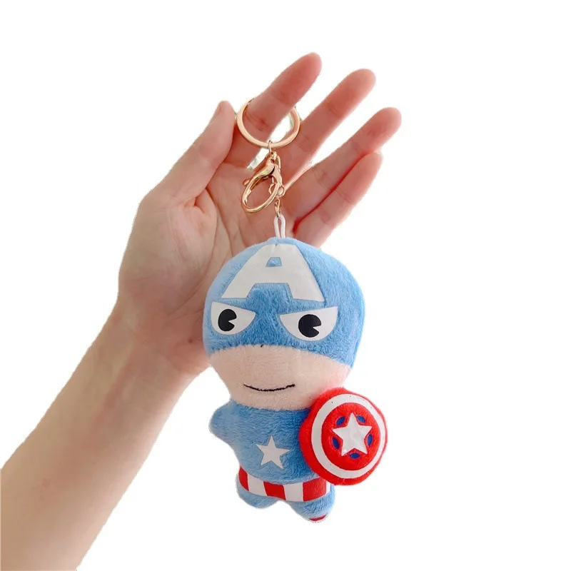 BSM597 Most Popular Products In America Avengerses Captain American SpiderMan Keychain Plush Toy Pendant Doll Cartoon Anime Gift