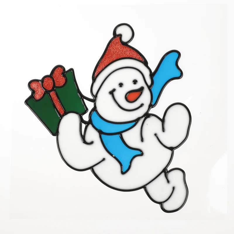 wholesale ponny christmas window sticker static cling custom xmas