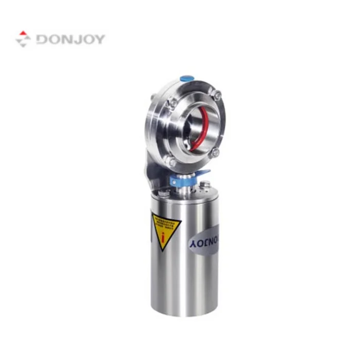 DONJOY quality stainless steel sanitary pneumatic clamp thread butterfly valve for fluid