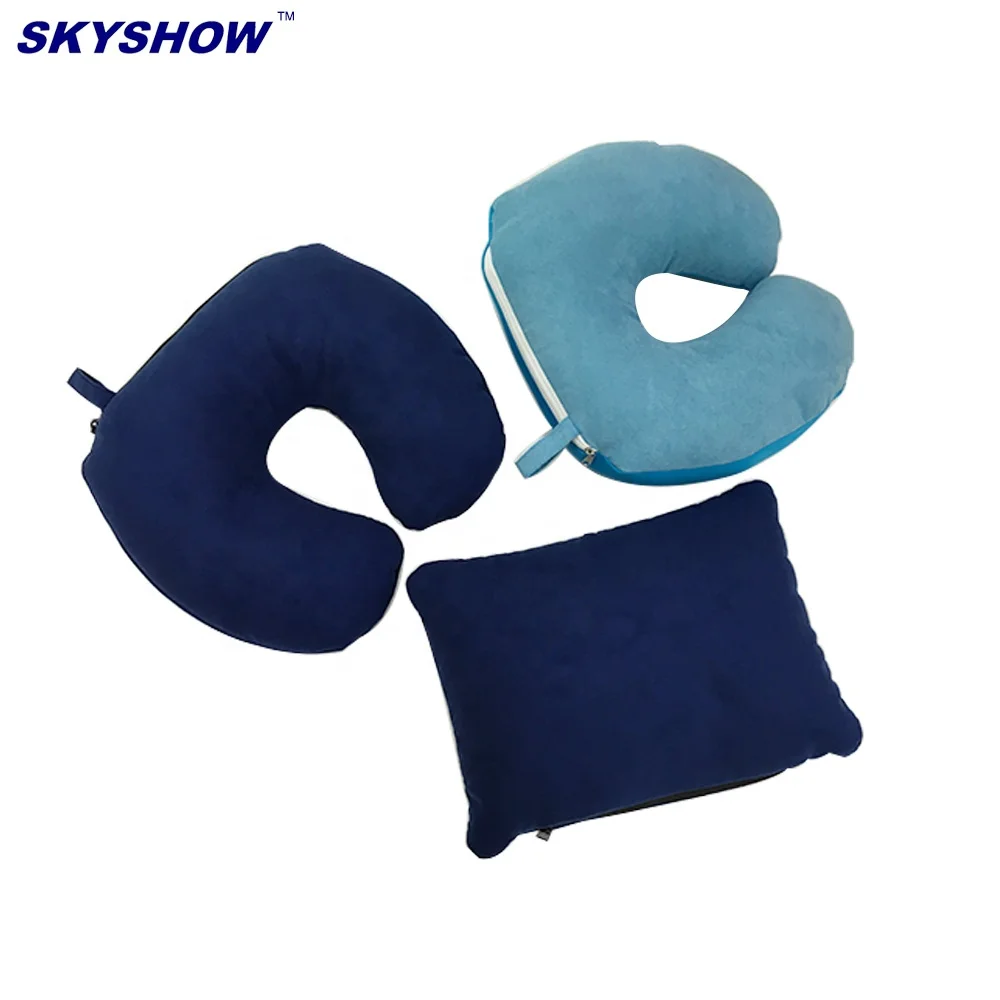Microbeads U Shape Travel Neck Pillow,2 In 1 Travel Pillow