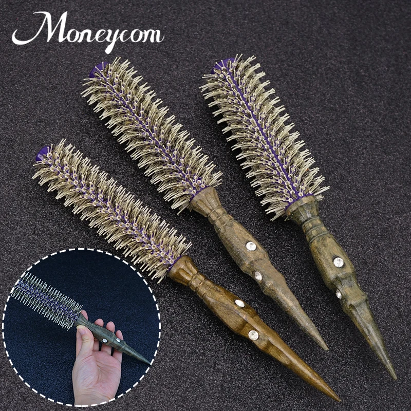 Wholesale Salon Hairdressing Hair Extension Wooden Boar Bristle  Thermal Ceramic Hair Brushes Barber  Accessories