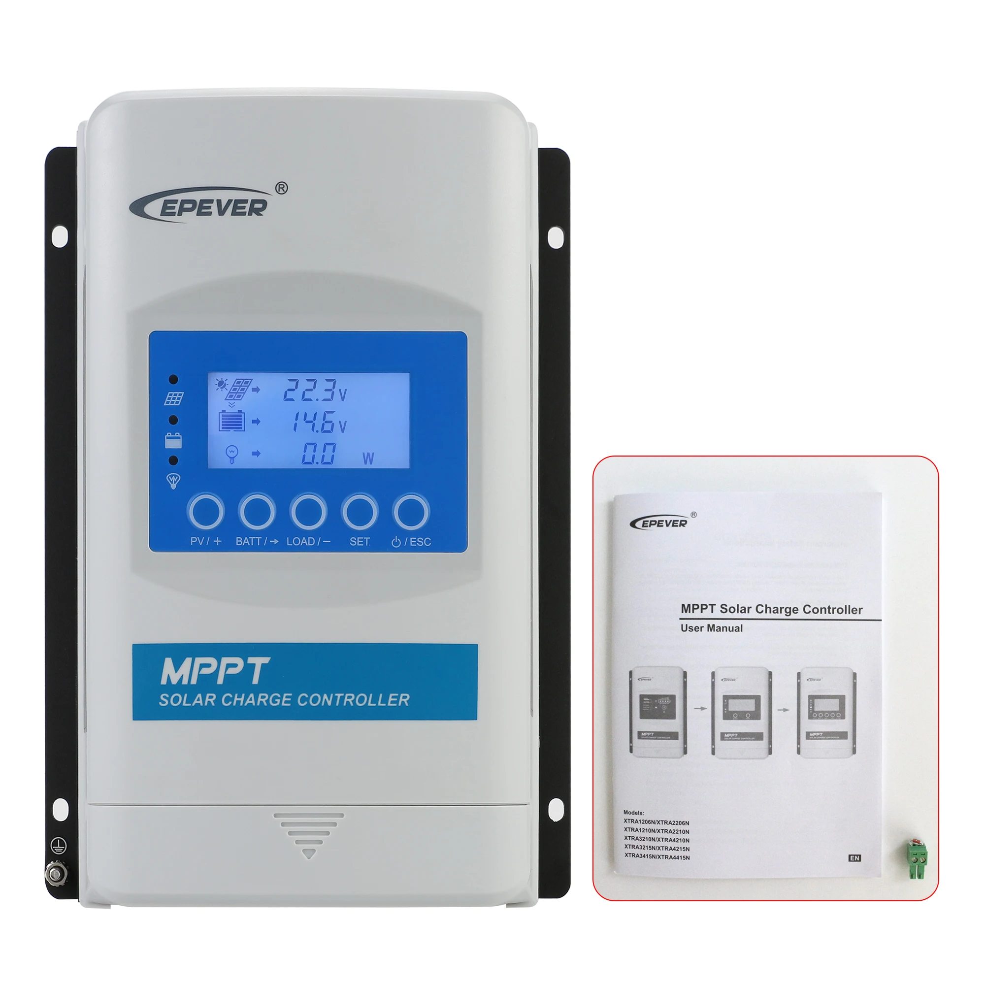 EPever XTRA Series MPPT 20A 30A Solar Charger Controller LCD Solar Regulator 12V 24V and Support lead-acid and Li Batteries