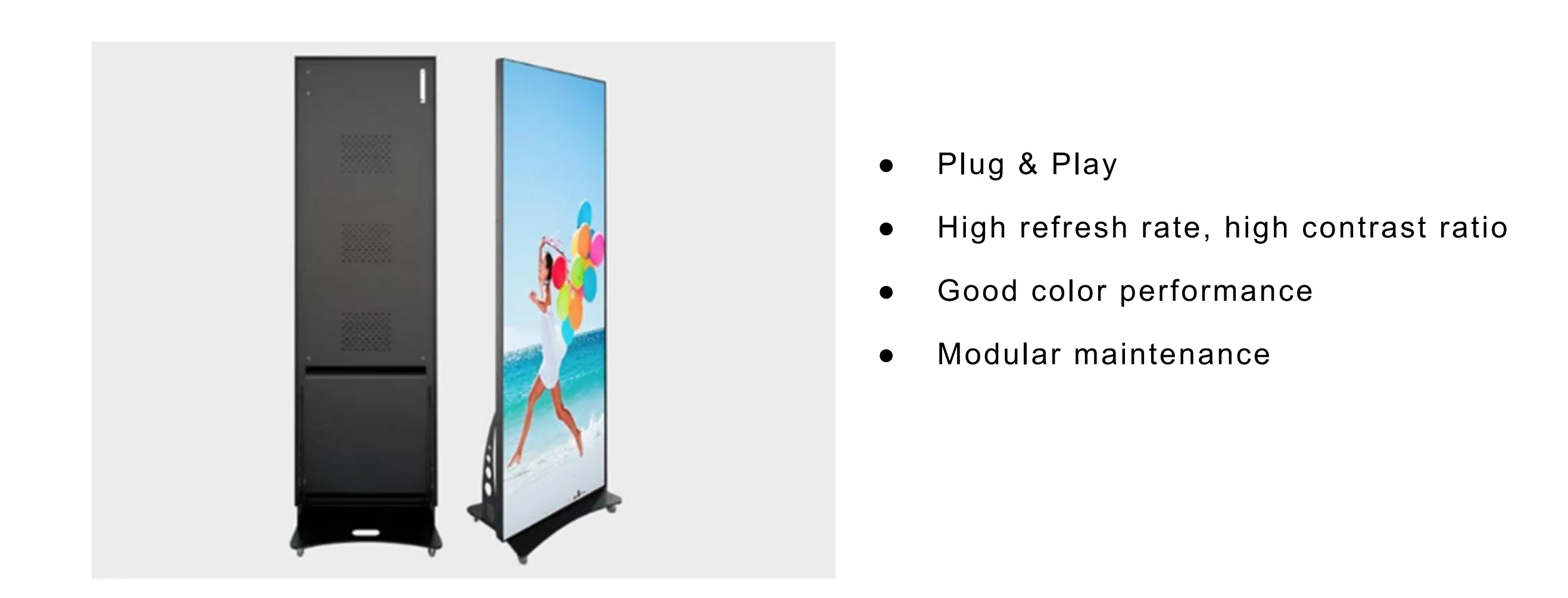 Wellvision Indoor 640*1920mm Advertising Led Poster P1.8 Hd Modules 3g 4g Wifi Smart Led Mirror Poster
