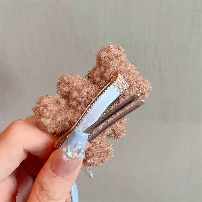 Bear hairpins for girls Hair Clips on hair bangs decorations  children sweet hair clip Accessories