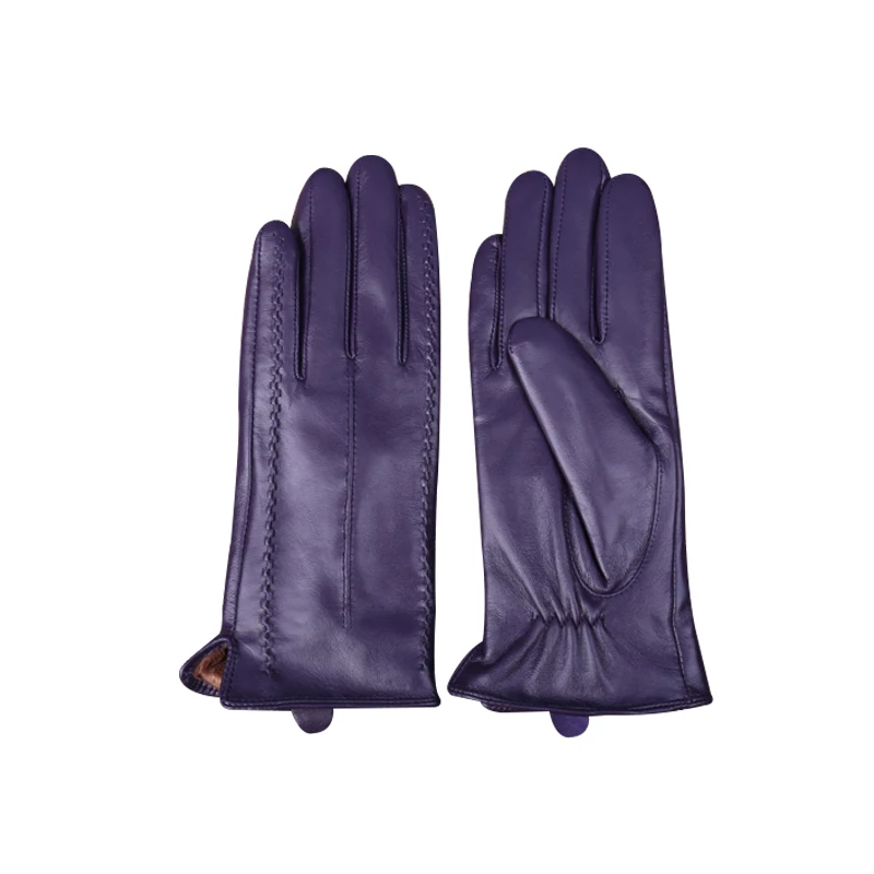 Beautiful Lambskin Winter Leather Gloves High Quality Wholesale Women Fashion Real Driving Gloves for ladies