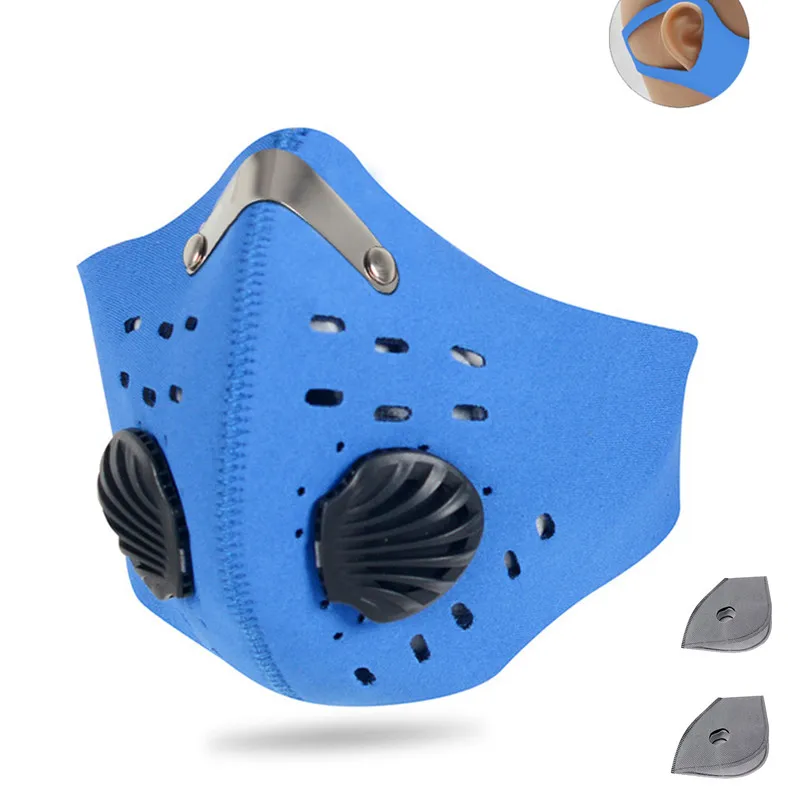 
Cycling Mascarilla Outdoor Bike Helmet Activated Carbon Breathing Valve Mouth mascarilla With Cotton Filter Dustproof Headband 