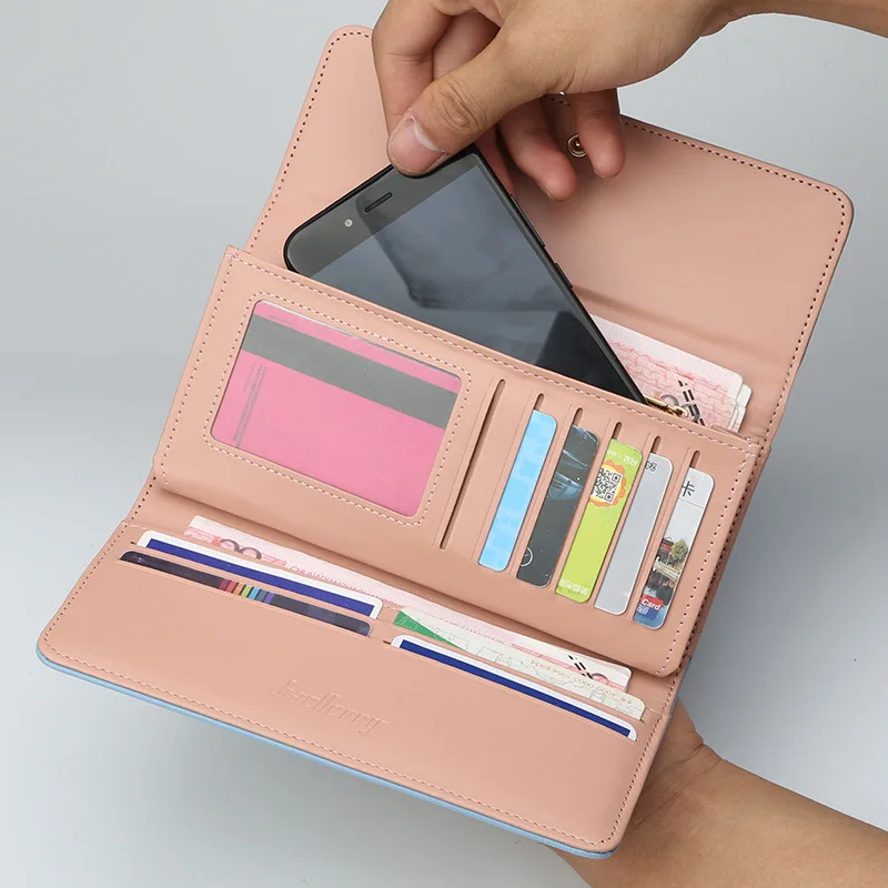 Baellerry Fashion Tri-fold Long Style Large Capacity Multifunctional Wallet For Women,Ladies Card Case Phone Bag