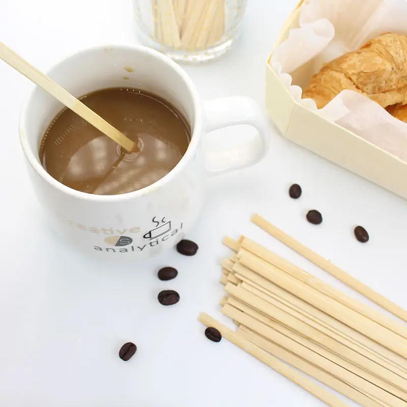 Wholesale High Quality Disposable Wood Stirrer Birch Wood Coffee Bamboo Coffee Stirrers