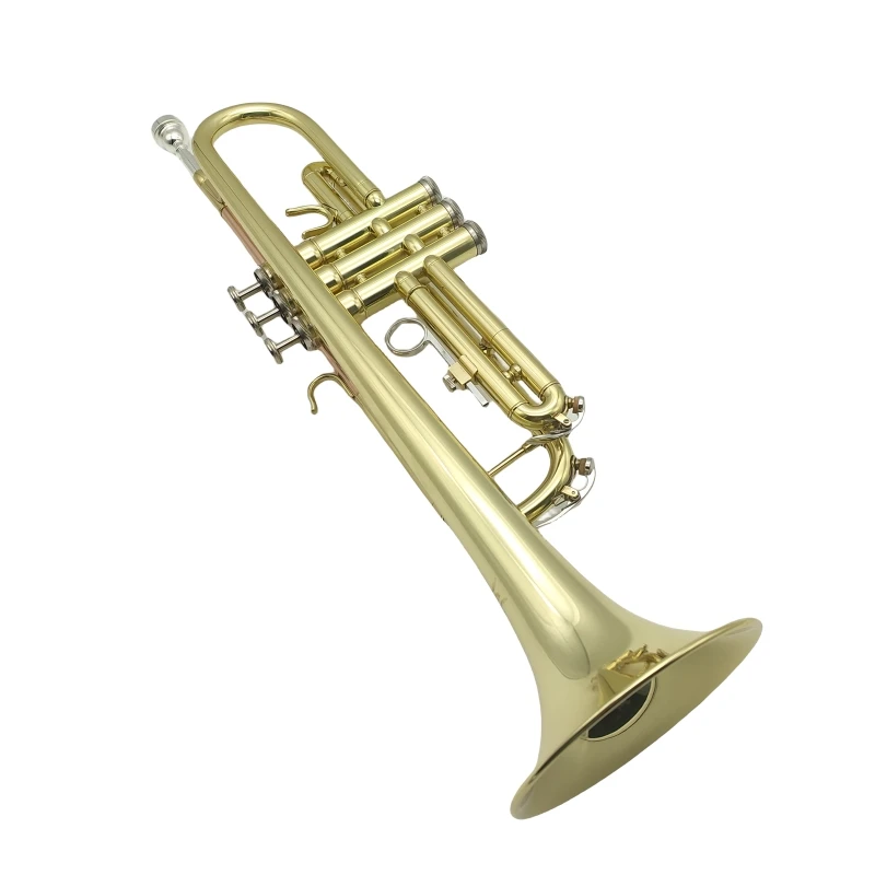 Wholesale Price Custom Bb Tone B Flat Gold Lacquer Professional Trumpet Oem Brasswind Musical Instrument For Sale