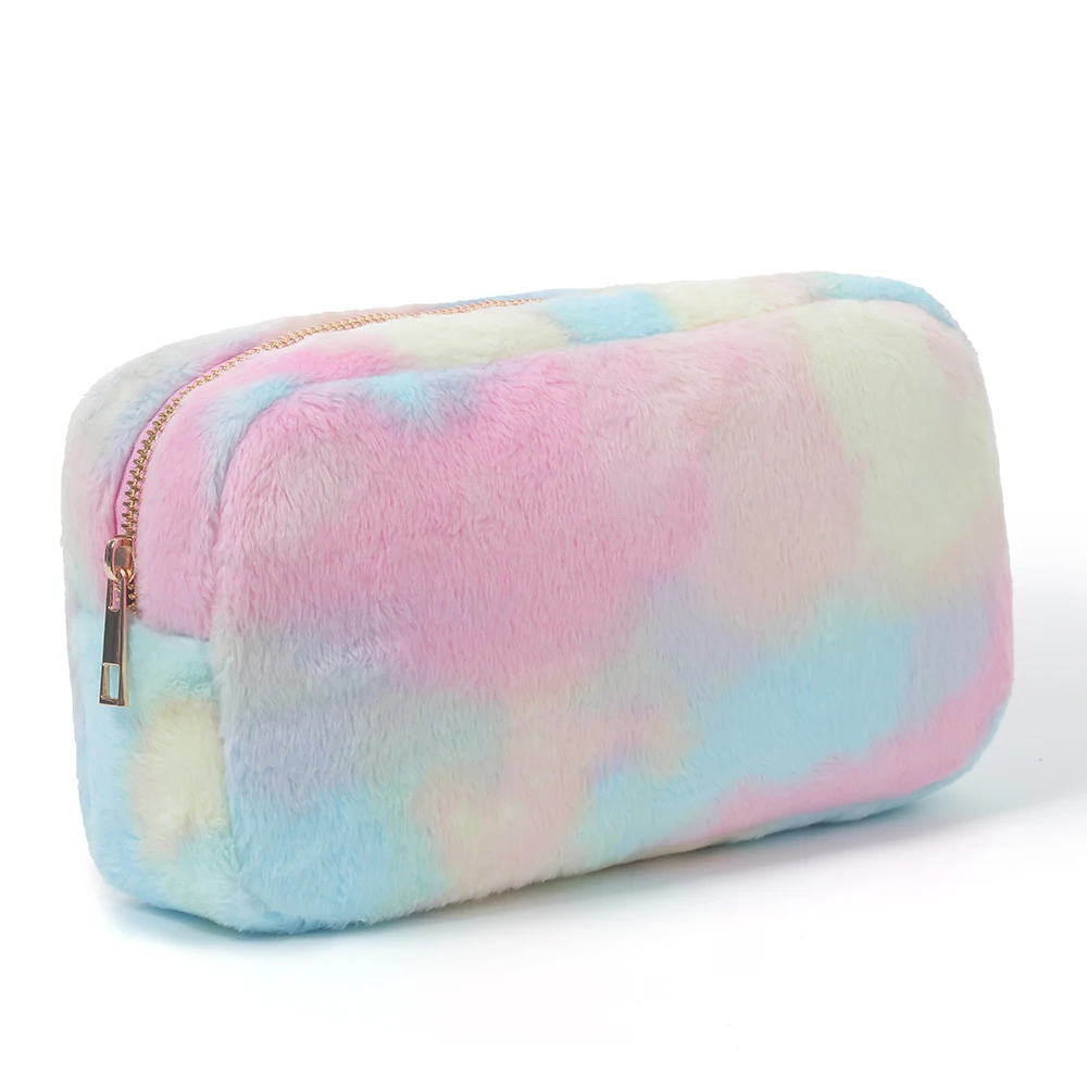 Stock S M L XL Multi Color Soft Velvet 4 size Custom Logo Portable Cosmetic Organizer Terry Cloth Travel Toiletry Bag