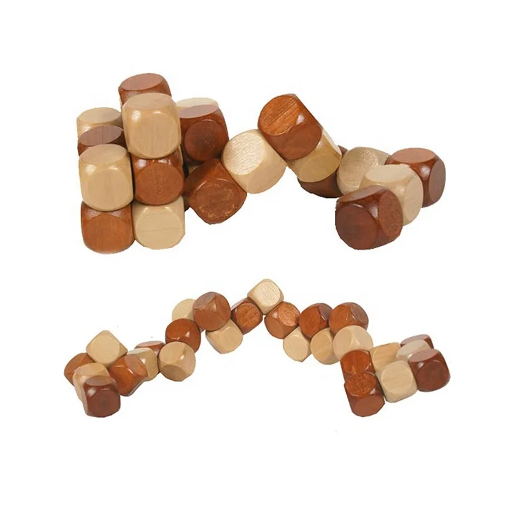 Kong Ming lock 4.5cm wooden brain teaser cube puzzle