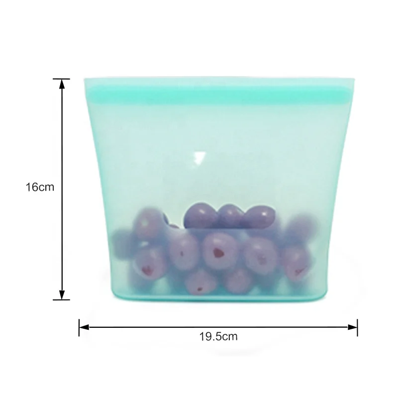 Hot selling eco-friendly reusable food grade silicone stand up fresh bag