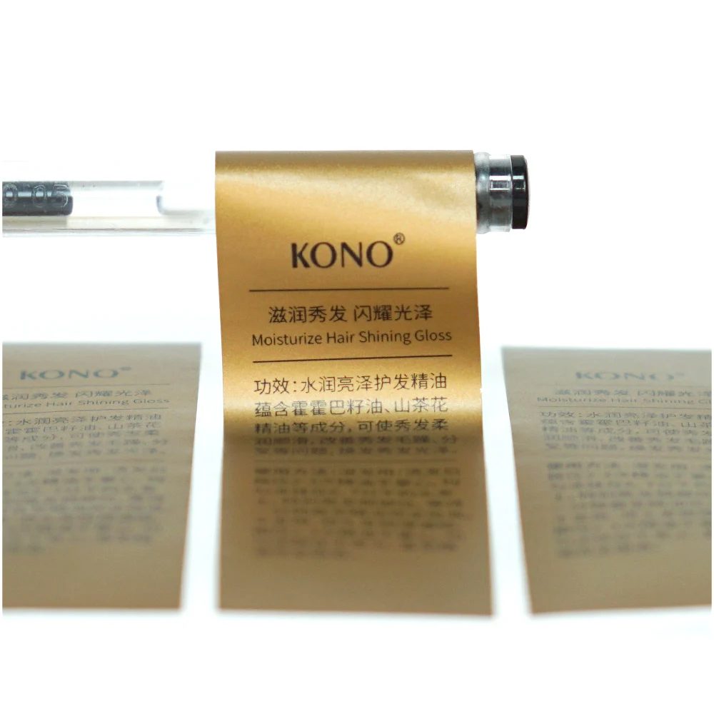 Custom Self Adhesive Silver Bopp Roll Sticker Shiny Soft Touch Printing Bottle Label For Hair Oil Product