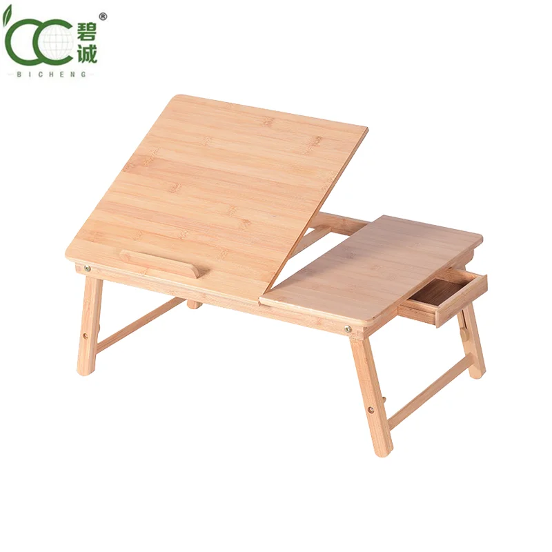 Hot Sale Factory Bamboo Folding Laptop Table Adjustable Portable Bamboo Laptop Table Handmade Foldable Bamboo Laptop