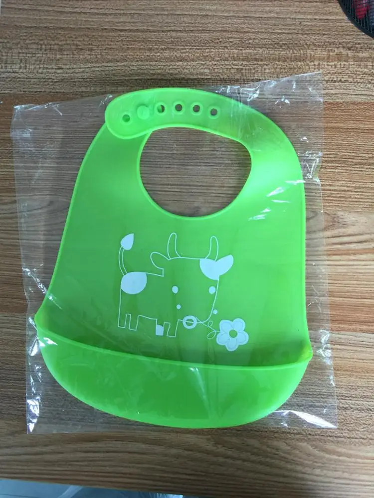 Custom logo Baby Bib Adjustable Animal Picture Waterproof Saliva Dripping Bibs Soft Edible Silicone Ssaliva Towel