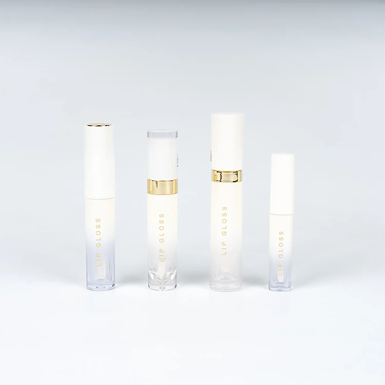 Custom Luxury Wholesale 1.3ml 4ml 6ml 10ml Cosmetic Plastic Round Shape White Lip Gloss Lipgloss Tubes For Packaging